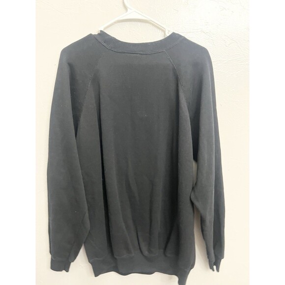 Vintage 1990s Size XL Halloween Boo Black Cat Sweatshirt USA 50/50 Hanes Mint - Picture 5 of 6